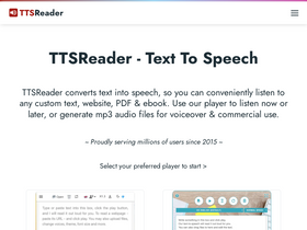'ttsreader.com' screenshot
