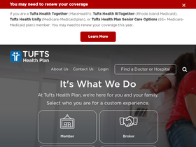 'tuftshealthplan.com' screenshot
