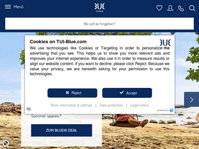 'tui-blue.com' screenshot
