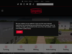 'tungaloy.com' screenshot