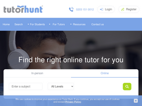 'tutorhunt.com' screenshot