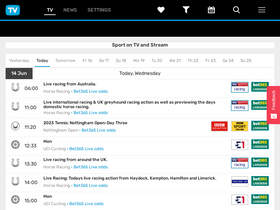'tvsportguide.com' screenshot