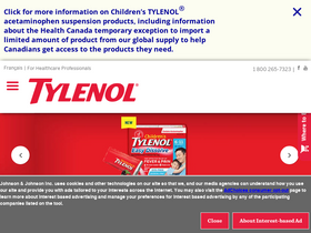 'tylenol.ca' screenshot