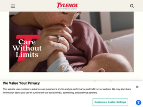 'tylenol.com' screenshot