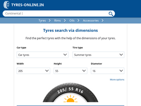 'tyres-online.in' screenshot