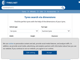 'tyres.net' screenshot