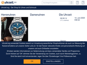 'uhrzeit.org' screenshot