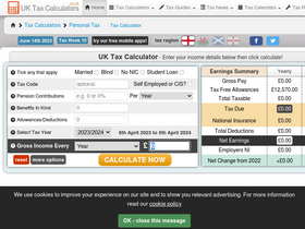 'uktaxcalculators.co.uk' screenshot