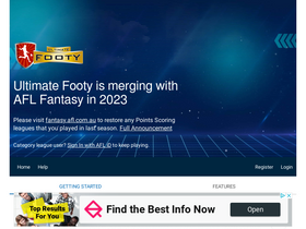 'ultimatefooty.com.au' screenshot