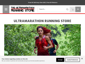 'ultramarathonrunningstore.com' screenshot