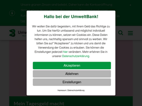 'umweltbank.de' screenshot