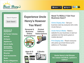 'unclehenrys.com' screenshot