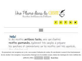 'uneplumedanslacuisine.com' screenshot