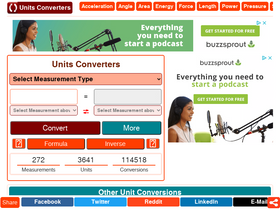 'unitsconverters.com' screenshot