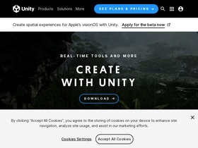'unity.com' screenshot