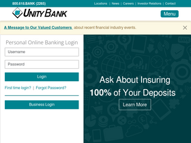 'unitybank.com' screenshot