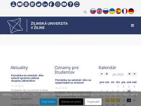 'uniza.sk' screenshot