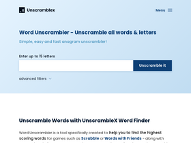 'unscramblex.com' screenshot