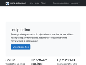 'unzip-online.com' screenshot
