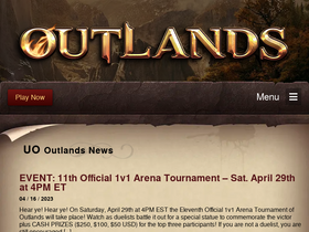 'uooutlands.com' screenshot