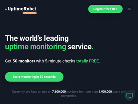 'uptimerobot.com' screenshot
