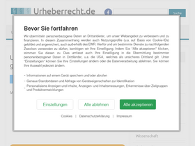 'urheberrecht.de' screenshot