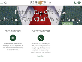 'usakilts.com' screenshot