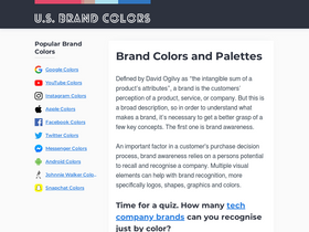 'usbrandcolors.com' screenshot