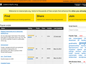 'userscripts-mirror.org' screenshot