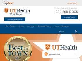 'uthealtheasttexas.com' screenshot