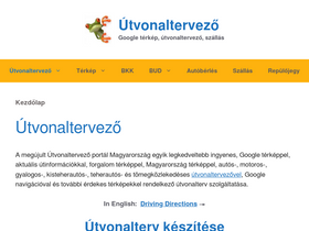 'utvonaltervezo.com' screenshot