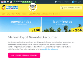 'vakantiediscounter.be' screenshot