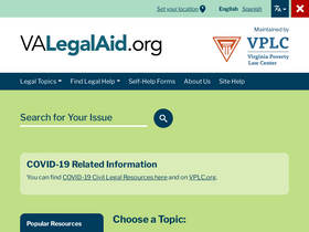 'valegalaid.org' screenshot