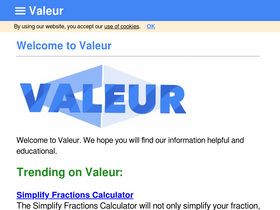 'valeur.com' screenshot