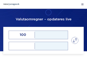'valutaomregner.dk' screenshot
