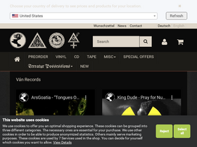 'van-records.com' screenshot