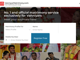 'vanniyarmatrimony.com' screenshot