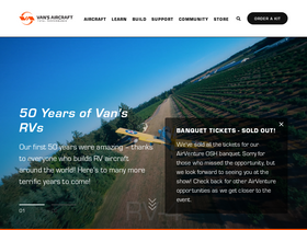'vansaircraft.com' screenshot