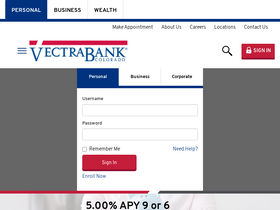 'vectrabank.com' screenshot