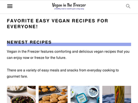 'veganinthefreezer.com' screenshot
