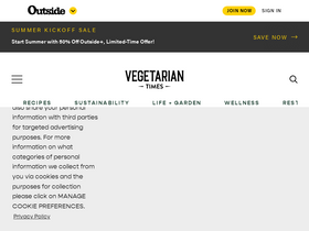 'vegetariantimes.com' screenshot