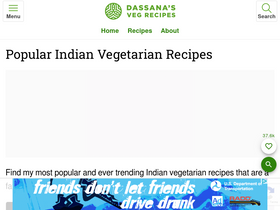 'vegrecipesofindia.com' screenshot