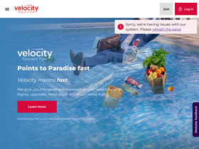'velocityfrequentflyer.com' screenshot