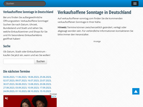 'verkaufsoffener-sonntag.com' screenshot