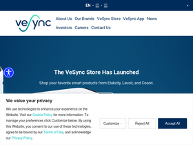 'vesync.com' screenshot