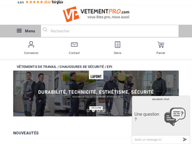 'vetementpro.com' screenshot