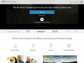 'veteransadvantage.com' screenshot