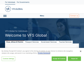 'vfsglobal.com' screenshot