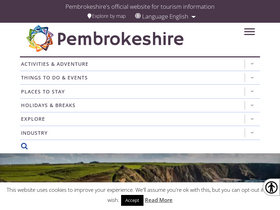 'visitpembrokeshire.com' screenshot