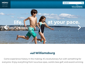 'visitwilliamsburg.com' screenshot